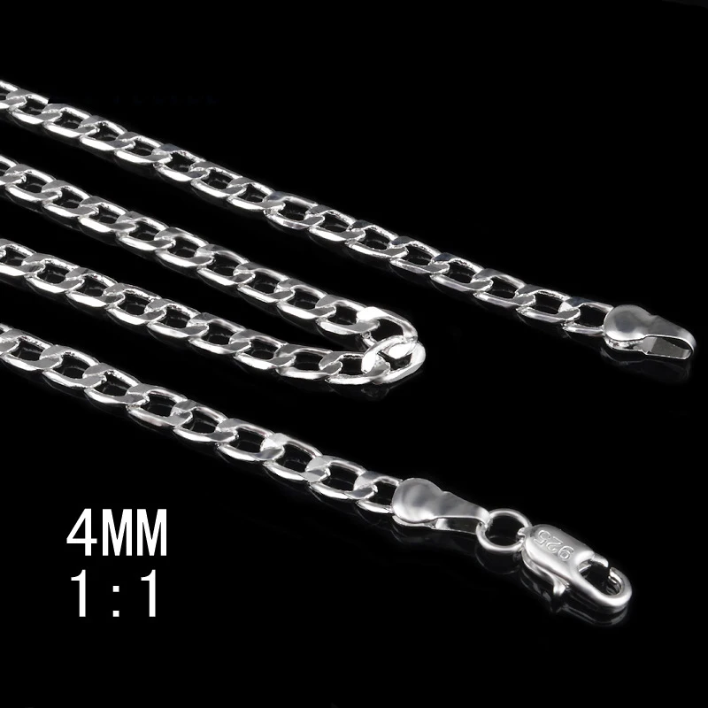 Классическое ожерелье цепочка для мужчин и женщин ювелирные изделия серебряного