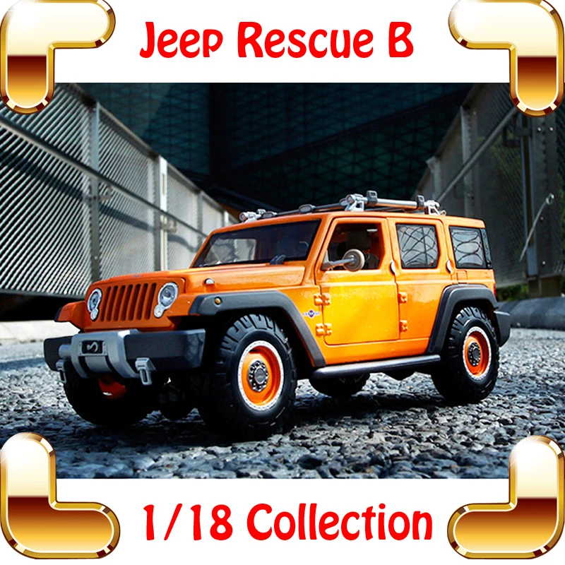 

New Arrival Gift Rescue B 1/18 Alloy Jeep Car Model Collection For Pro Fans Toys Vehicle Large SUV Window Decoration Simulation