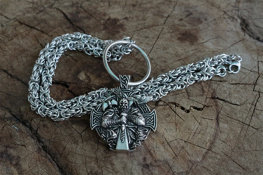 Викинг один Елены Росова ожерелье кулон Heathen мужчины норвежский кулон odein raven ювелирные изделия Кельт крест кулон с вороном