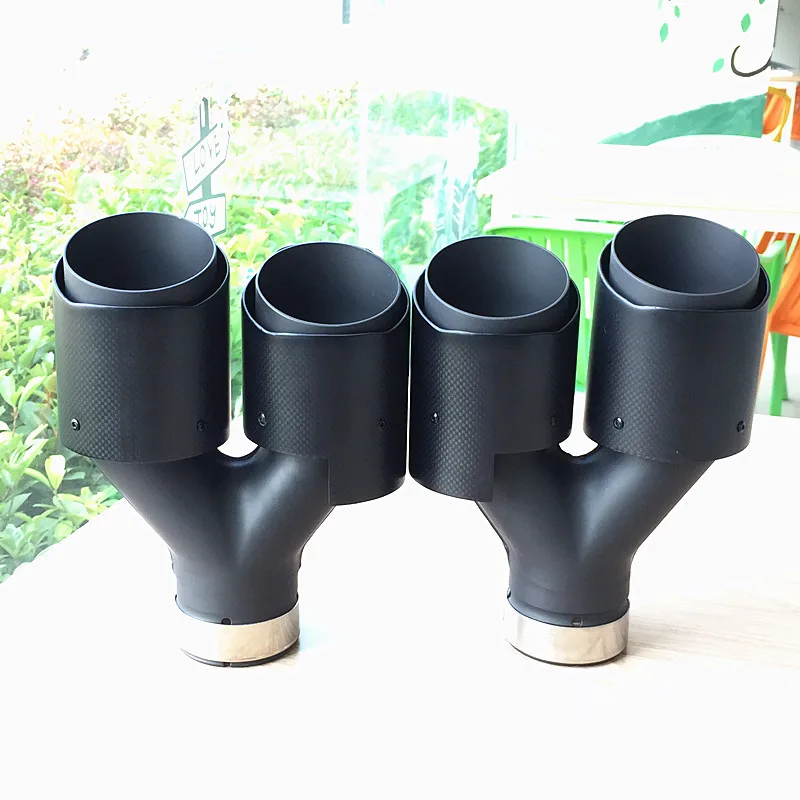 2 шт. матовый черный углеволоконные akrapovic выхлопной наконечник глушитель трубы
