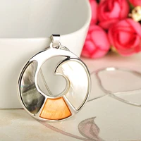 blucome 2018 new fashion jewelry round big pendants shell material necklace women exquisite gift wedding party dress accessories