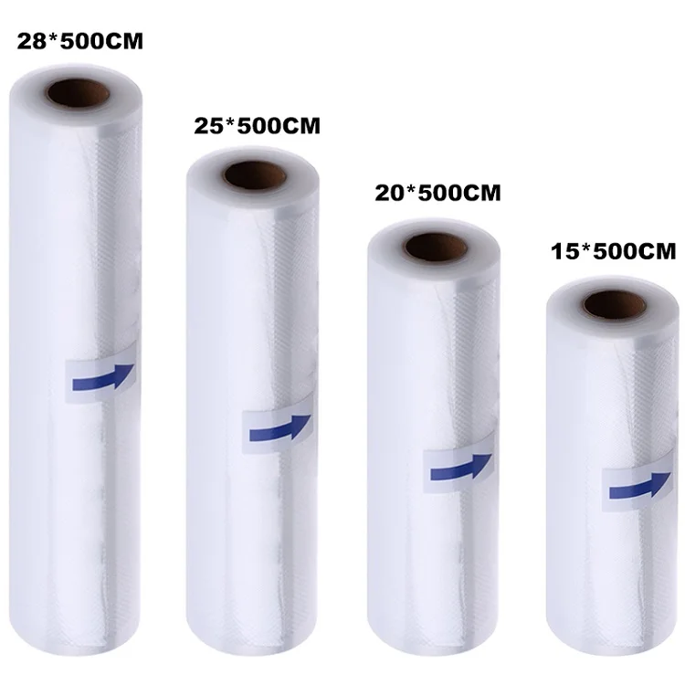 15x500CM 1 рулон пищевой вакуумной свежестроительной машины для упаковки пакетов доступна резьба тисненая пластиковая защита свежести стрейч и уплотнение - Цвет: 15x500CM
