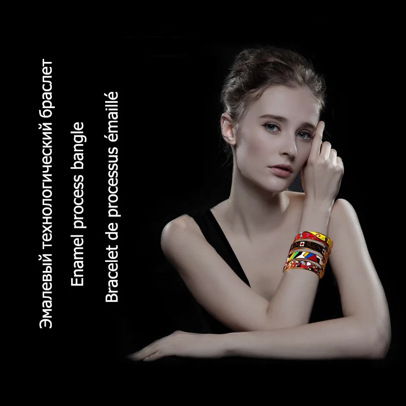 New Design Pattern Triangle Enamel Open Bangle&ampBracelet for Women Handmade Process Circlet Femme Bijouterie | Украшения и
