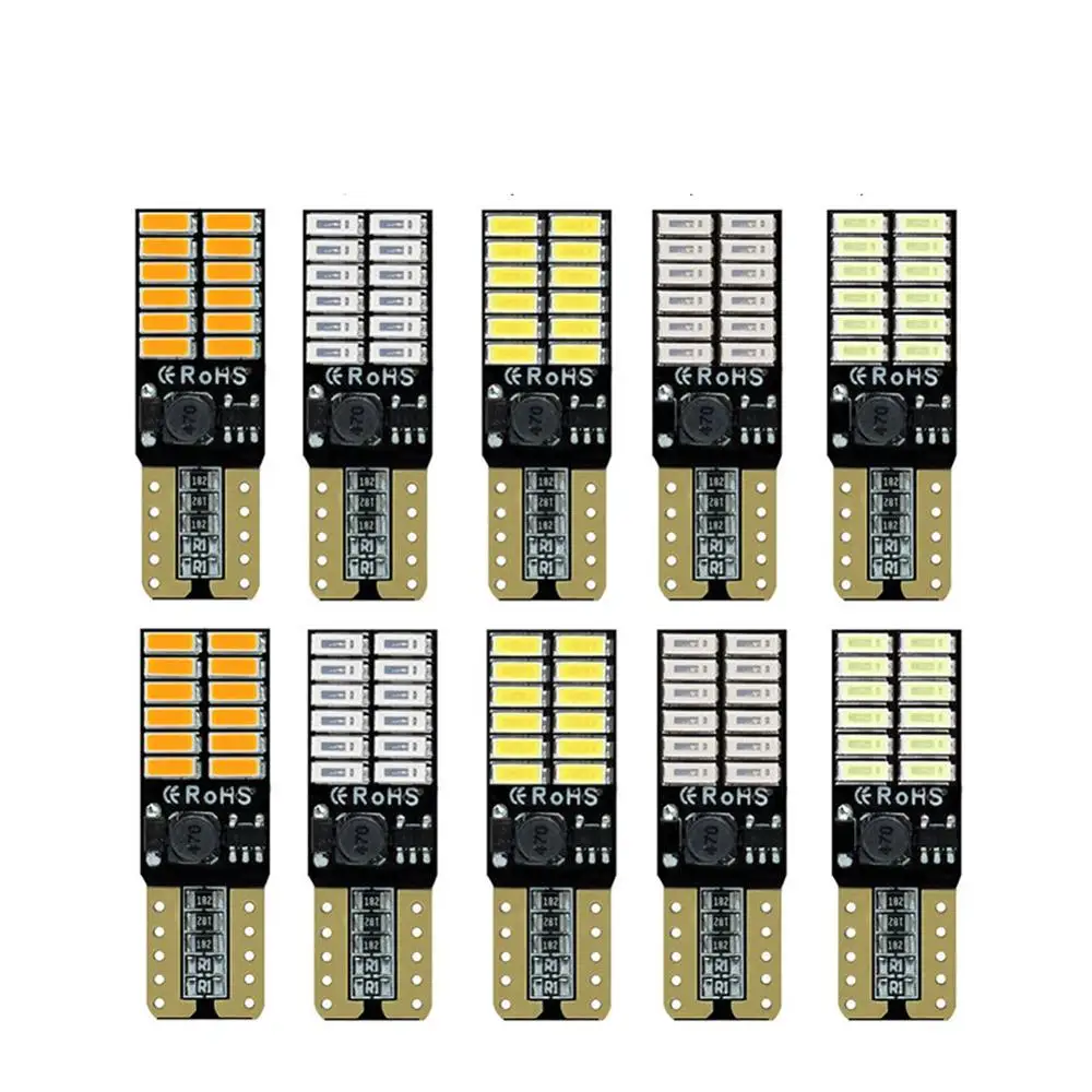 10x Canbus T10 Led Car Light No Error W5W 194 168 Led Filament Cob Silicone Clearance Auto Reading Lights Lamp Blue Warm White