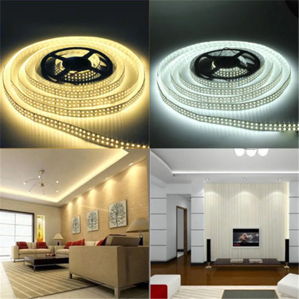 

12V 5M SMD 3528 300LED Non Waterproof Flexible Warm Cool White Fairy Strip Light for Home Decoration#X