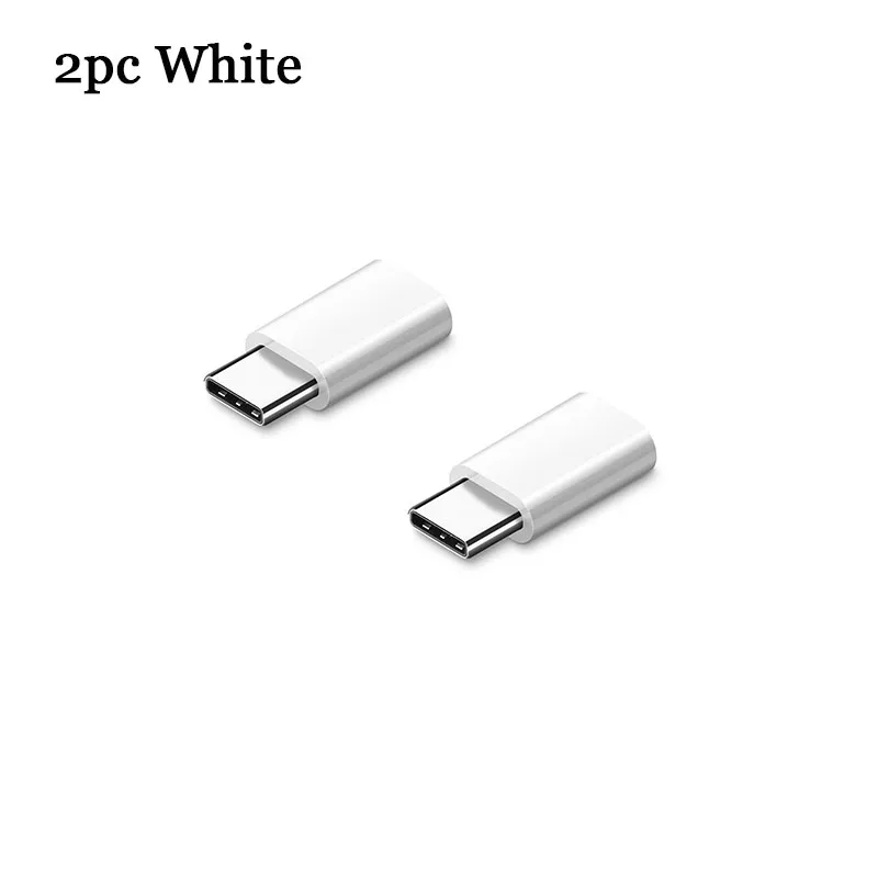 5 шт./1 шт. type C штекер Micro Usb Женский USB C OTG адаптер для Xiaomi 8 6 mix3 One Plus 6t 6 5 huawei mate 20 Pro USB конвертер - Цвет: 2Pcs White
