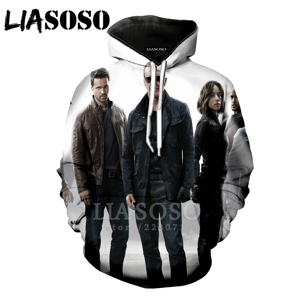 LIASOSO Marvel's agers of s.h.i.e.l D толстовки с 3D принтом trasпорто Капитан Америка маника Лунга