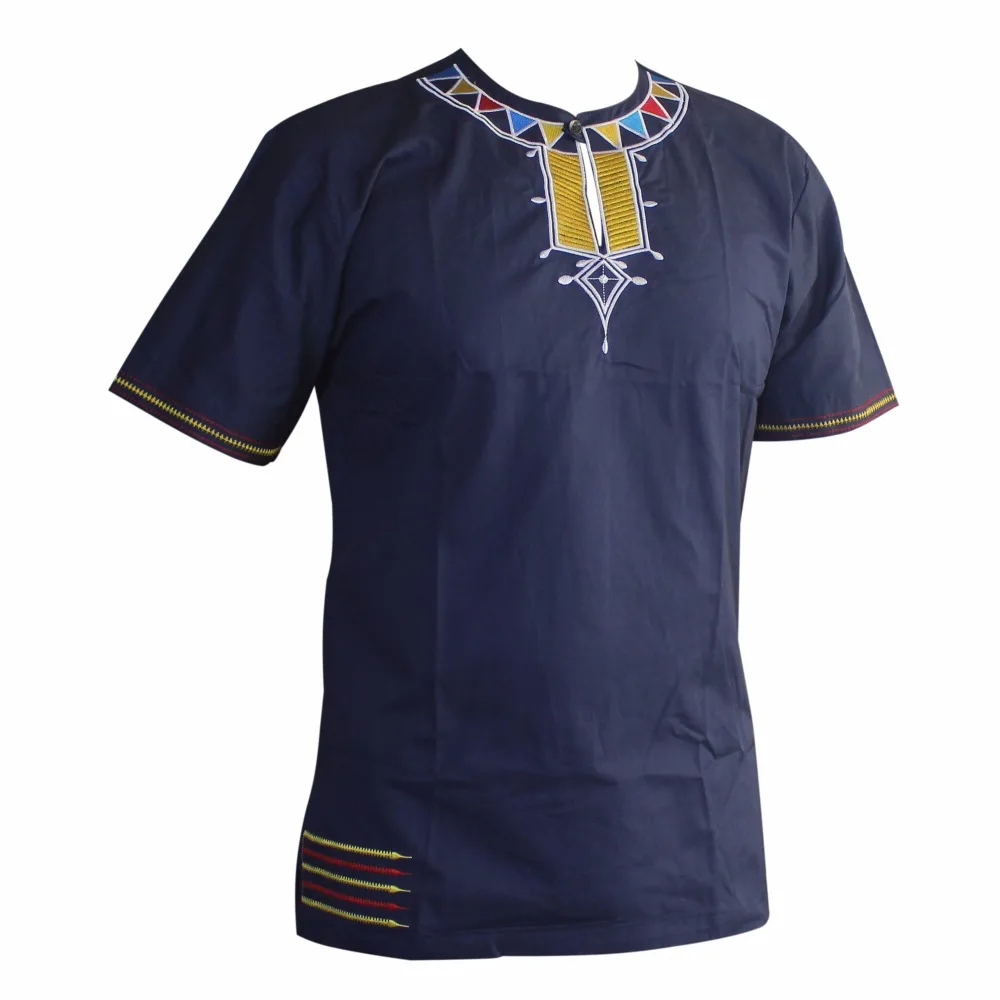 Dashikiage мужская вышитая тонкая африканская Винтажная Футболка замечательных цветов с круглым вырезом традиционный Дашики малийский Топ