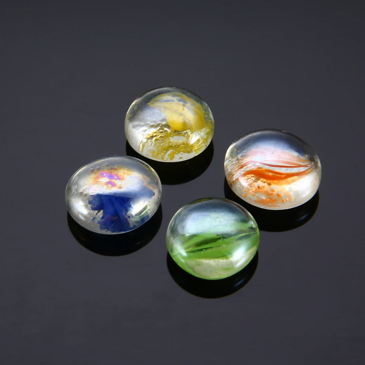 100g Glass Mosaic Tiles Stylish Mixed Color Round Shape Clear Bead Gems for Vase Flower Pots Aquarium Decor | Дом и сад