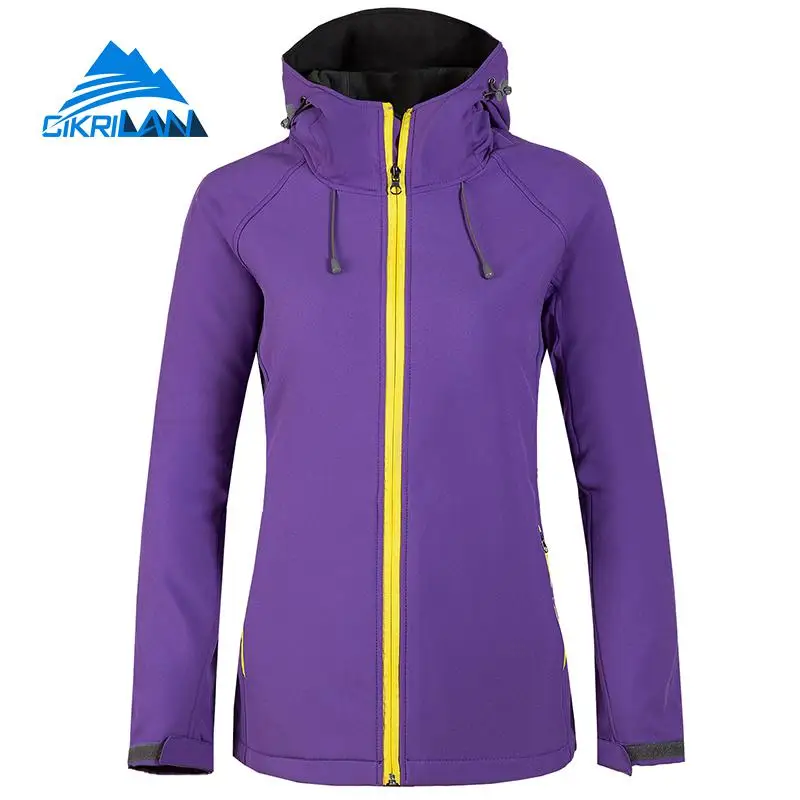 Ветронепроницаемая водостойкая флисовая куртка для женщин Походное теплое