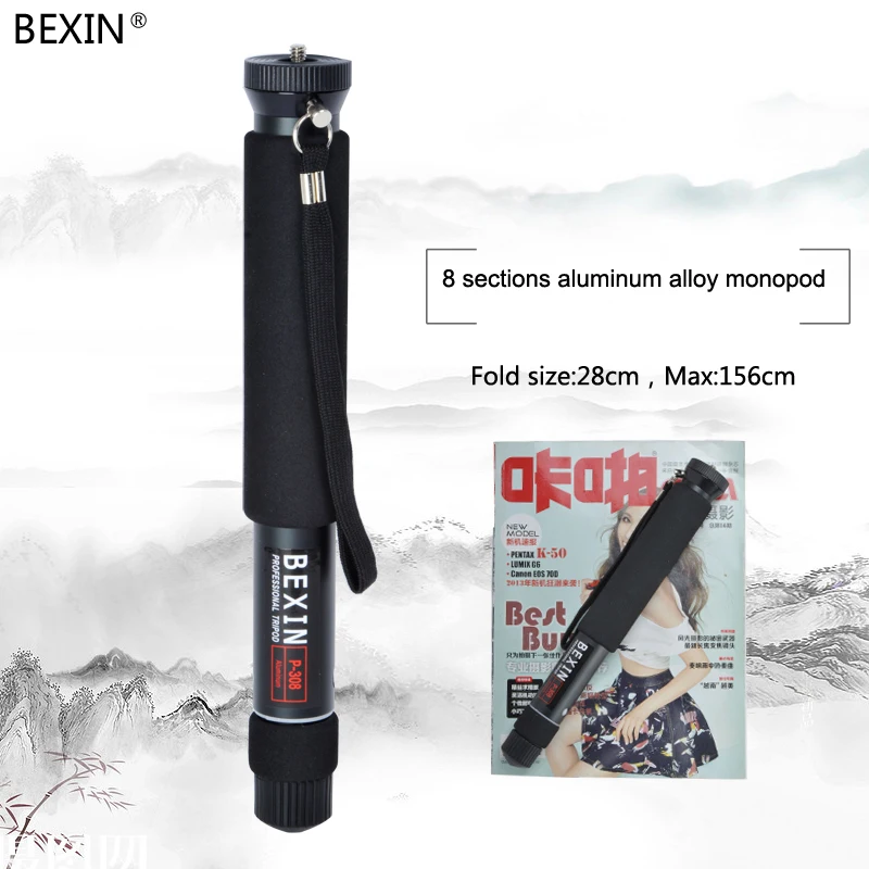 BEXIN P308 Портативный штатив для камеры монопод + k26 шаровая Головка Nikon Canon Sony Fuji Samsung