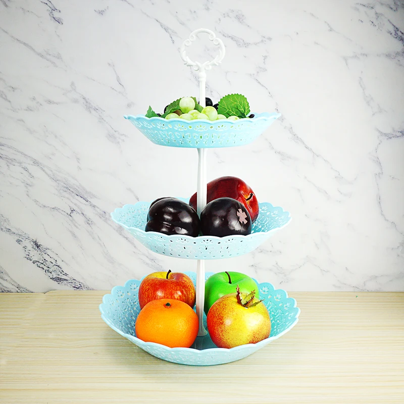 3 уровневая пластиковая подставка для торта и Фруктовая тарелка кексов белая