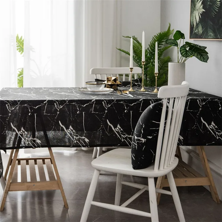 Черная мраморная скатерть, для дома/отеля, покрытие стола, Mantel De Mesa, многофункциональная, с принтом, ткань, Nappe, medini