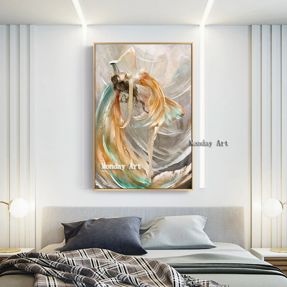 Лучшее современное искусство ручная роспись танцующая девушка холст картина