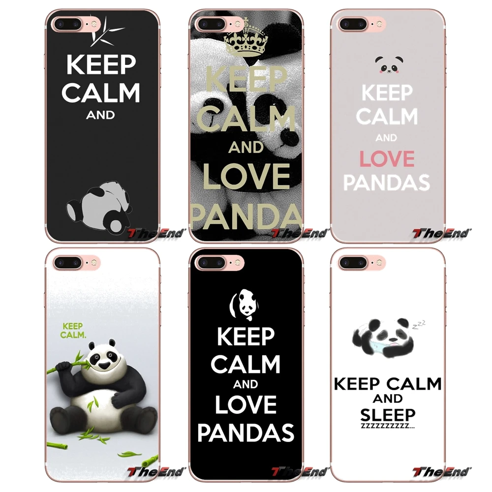 Keep Calm And Love Pandas чехол для iPhone X 4 4S 5 5S 5C SE 6 6S 7 8 Plus Samsung Galaxy J1 J3 J5 J7 A3 A5 2016