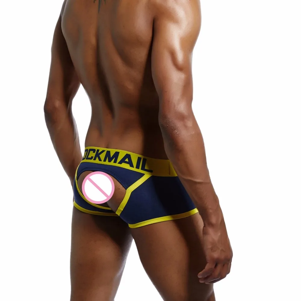JOCKMAIL, фирменное Мужское нижнее белье с открытой спиной, cueca, боксеры, сексуальные трусики без нижней части, мужские боксеры, шорты, хлопок, открытая спина, Гей Нижнее белье