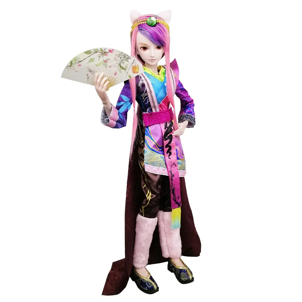 EVA BJD 2" полный набор+ 1/3 BJD кукла 60 см 19 шарнирных кукол лиса игрушка торт режим мужская кукла+ полные аксессуары парик Одежда 001-117