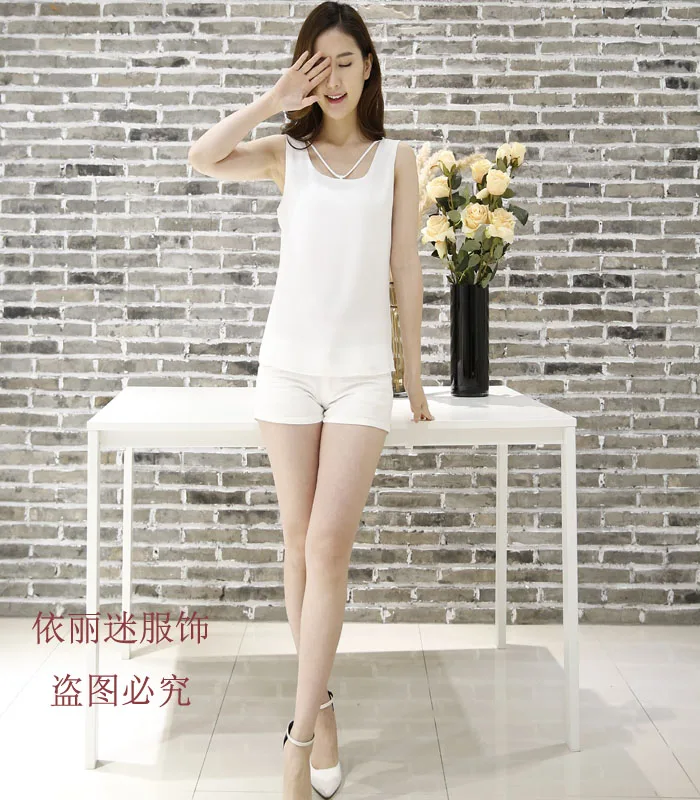 Fashion Brand Women Tanks Top Summer Sexy Shirt Camis Plus Size Sleeveless Blouse Double Layer Chiffon Blouses