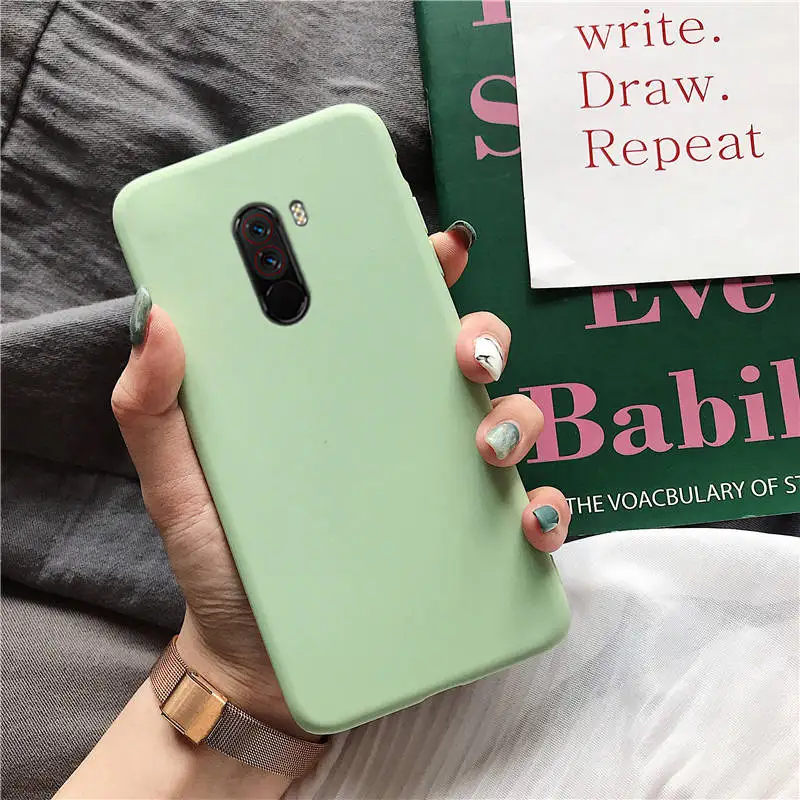 green Матовый Силиконовый чехол для xiaomi mi pocophone f1, яркие цвета, мягкий ТПУ чехол-накладка, чехлы Fundas Coque для xiaomi poco F1 poko - Цвет: green