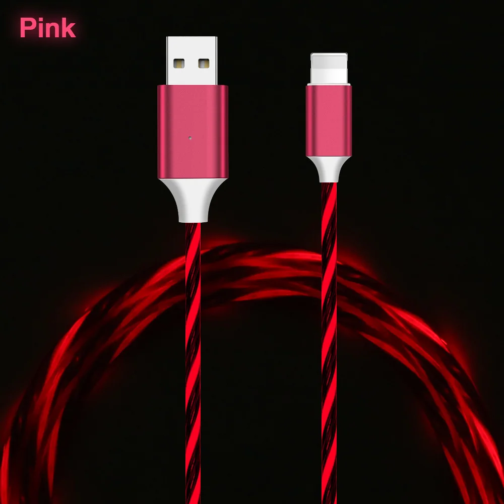 KISSCASE Micro USB кабель для huawei Honor Xiaomi Redmi Зарядка Синхронизация данных Кабельное освещение Micro USB 1 м универсальный кабель для android-устройств Кабо - Цвет: Pink