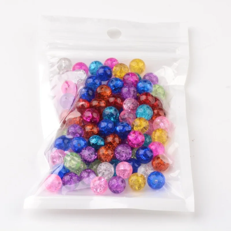 

8mm Mixed Color Round Crackle Glass Beads Fashion Jewelry for Making DIY ,Hole: 1.3mm Jewelry & Accessories Drop Shipping