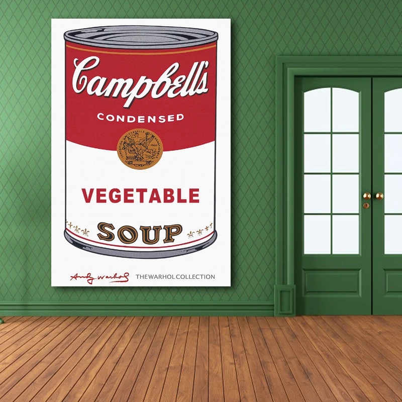Drop shipping 1 Pcs Andy Warhol VEGETABLE SOUP Pop Art Canvas Painting Abstract Decorative Prints Posters Classcical Picture | Дом и сад