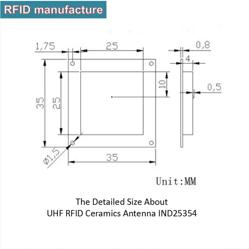0dBi керамическая 865 928 МГц rfid антенна RHCP круговая поляризация встроенный UHF RFID