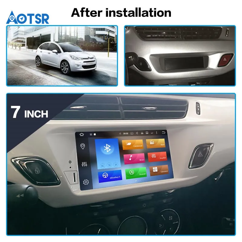 7 "Android 8 0 4 + 32 ГБ Автомобильный CD dvd плеер для Citroen C3 DS3 2011 2016 мультимедийный