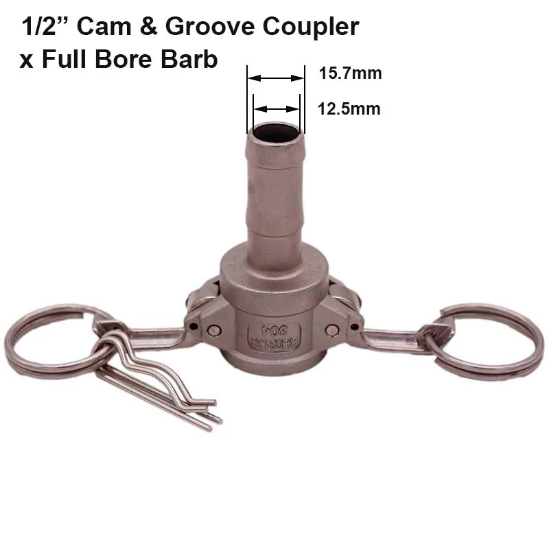 Brewer's 1/" Camlock Быстрый разъединитель Cam& Groove фитинг Homebrew пивной насос трубы