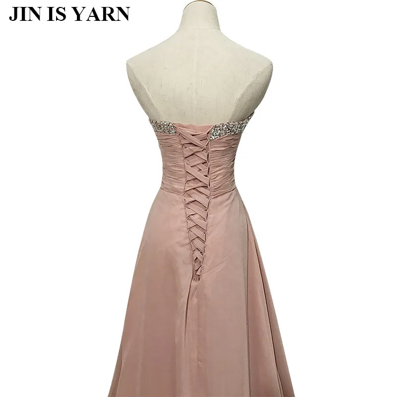 Новая мода 2018 Формальное розовое длинное дизайнерское вечернее платье средней