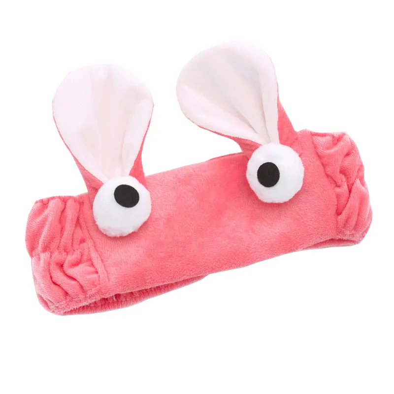 Женский удобный спа-ободок с большими глазками кролика для мытья лица и волос