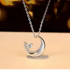 Женское ожерелье из серебра 925 пробы с кулоном в виде Луны