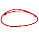 Посеребренный браслет Lucky с золотой звездой и красной цепочкой для женщин, мужчин, детей, регулируемый плетеный веревочный браслет для мамы, дочки, пары