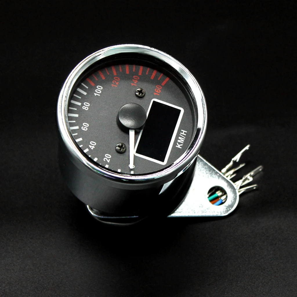 12V мотоцикл хром светодиодный Спидометр Тахометр одометр спидометр
