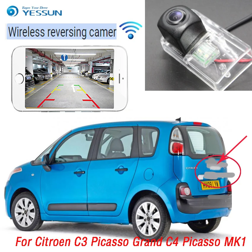 

Беспроводная камера заднего вида YESSUN для Citroen C3 Picasso Grand C4 Picasso MK1 Partner Tepee CCD ночного видения