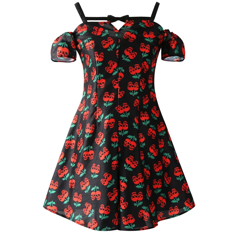 ELFSACK летнее женское платье в стиле бохо с принтом черепа панк женские сексуальные