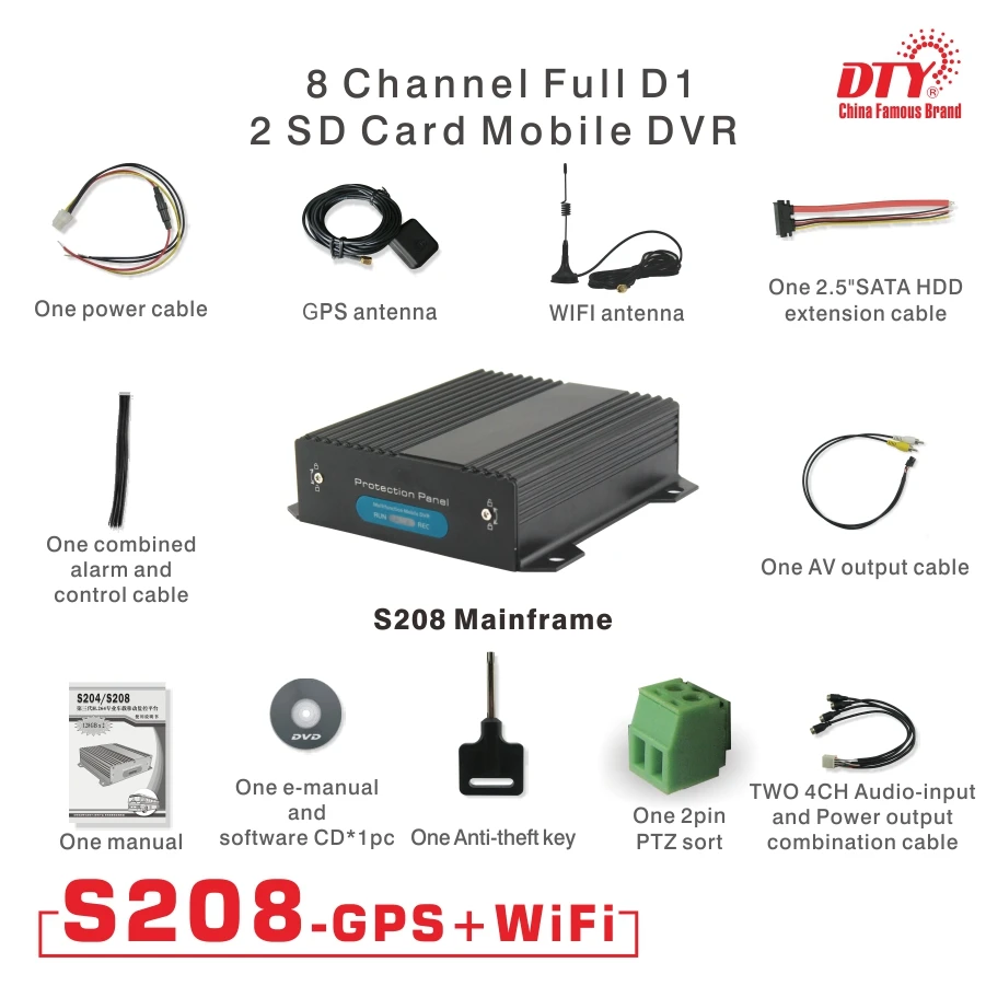 8CH CE h.264 wifi dvr для грузовика видеорегистратор мобильного автомобиля встроенный GPS