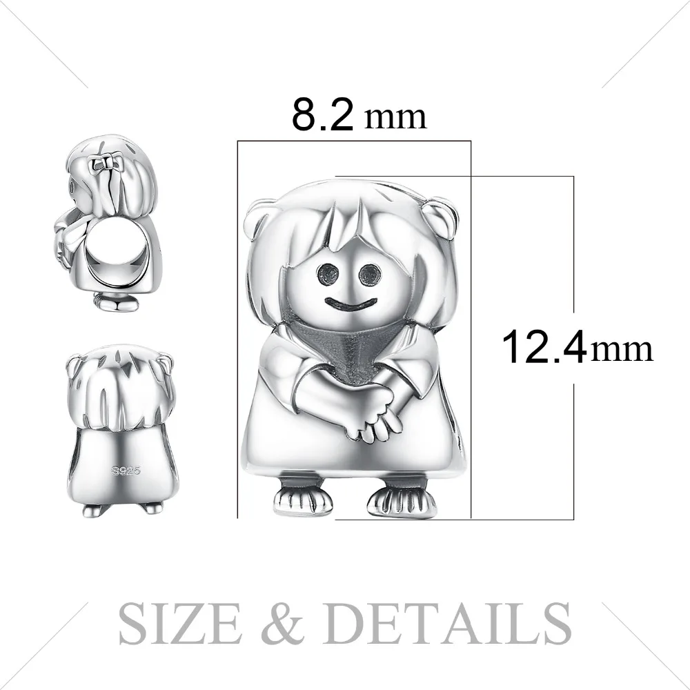 JewelryPalace 925 пробы серебро милая девочка кукла Шарм бусины для женщин модные