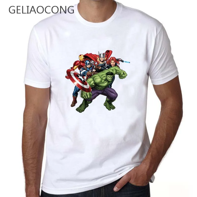 Geliaocong 2017 новые комиксов Super Mario Bro Мстители игры Дизайн Футболка с принтом модные