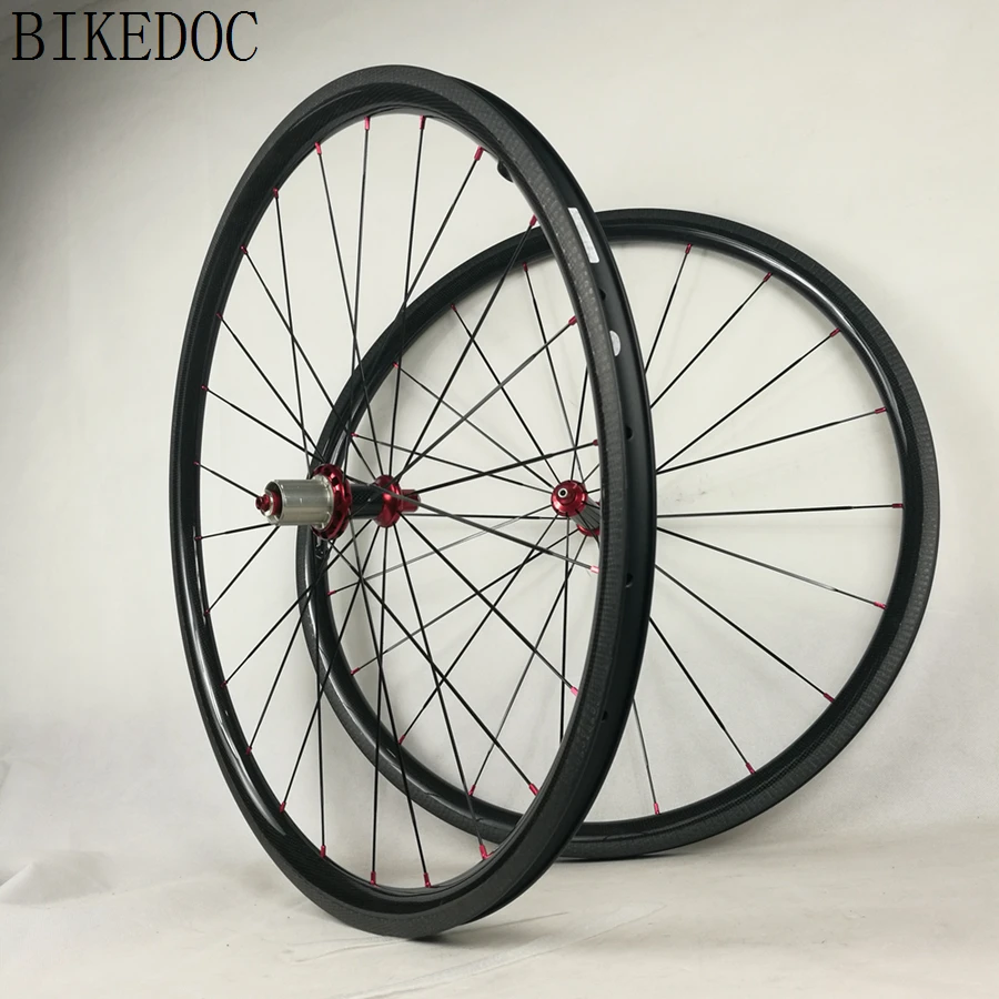 BIKEDOC Clincher бесщеточные Углеродные колеса 30 мм Высота 700C шоссейные велосипедные