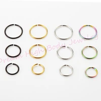 hoop nose fake ear earring rings 22g 8mm popular body piercing jewelry neon 200pcslot wholesale mixed color steel bendable