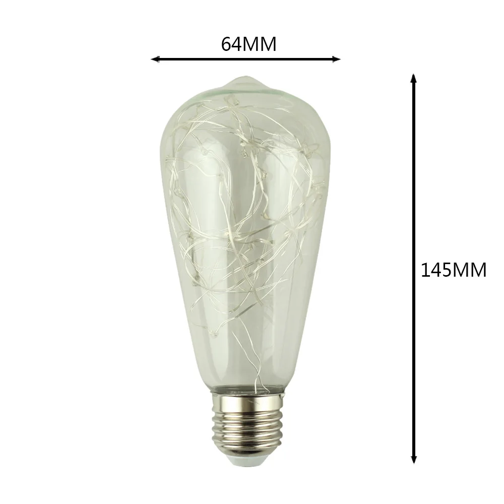 Светодиодные лампы Эдисона RGB мигающий медный провод светильник большая