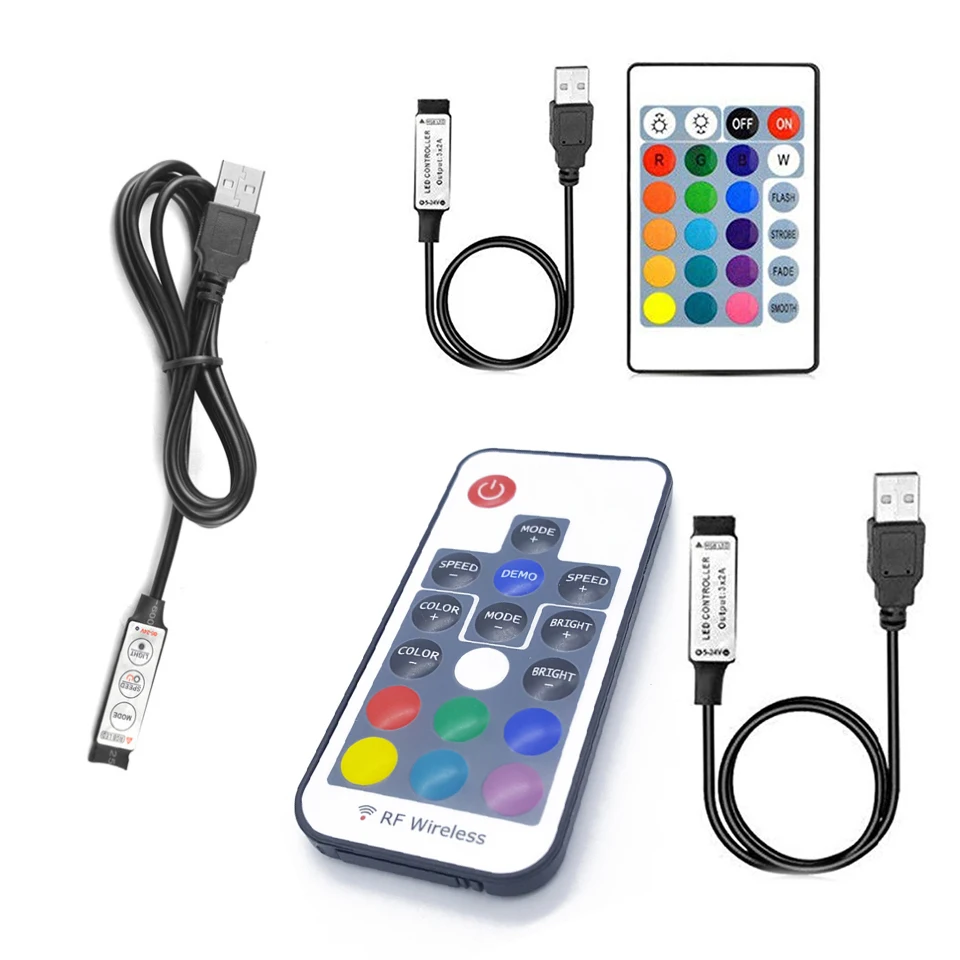 Rgb Светодиодная лента 12/5/24 в USB ИК Радиочастотный пульт дистанционного управления