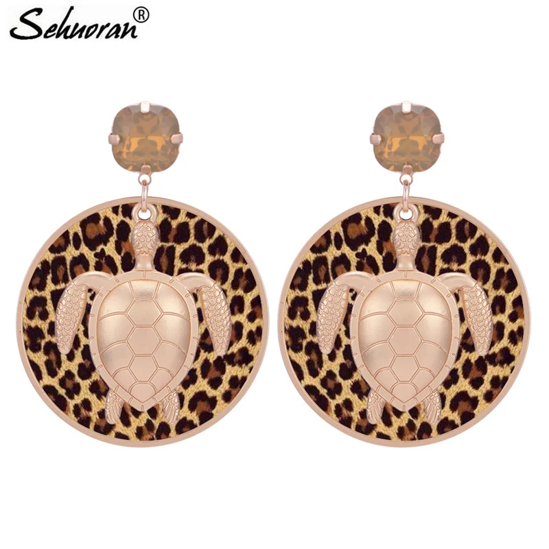 Sehuoran Oorbellen Pendientes Mujer Moda 2018 Висячие серьги для женщин Boho Brinco Resin большие TortoiseFashion