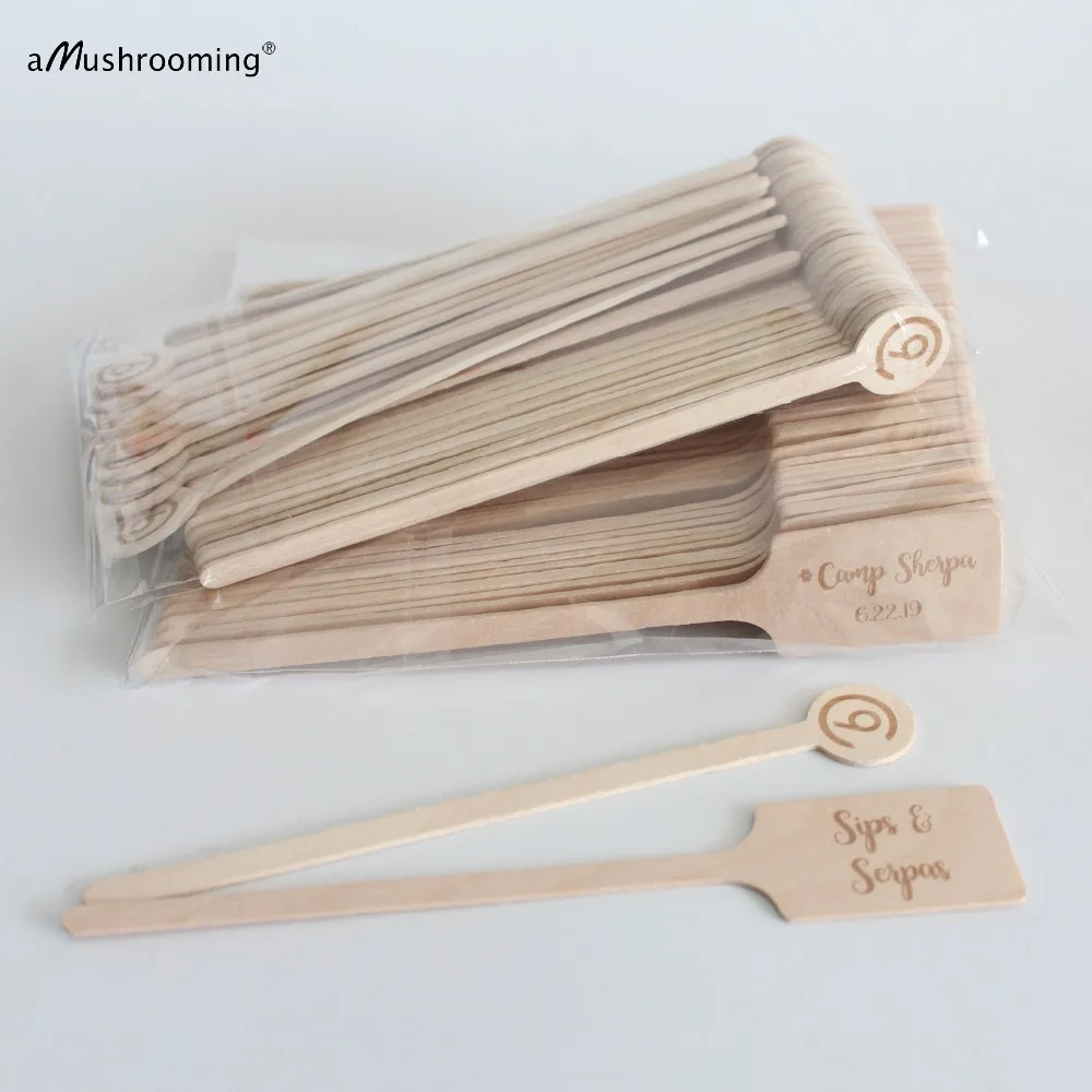 Деревянные мешалки для бара кофе мордочки виски палочки перемешивания на заказ