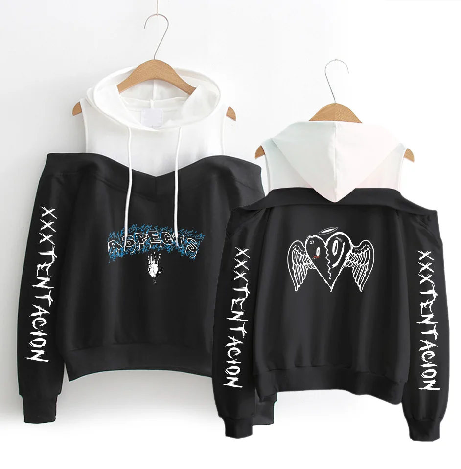 S XL bip XXXTentacion элегантная толстовка с принтом дешево открытыми плечами длинным