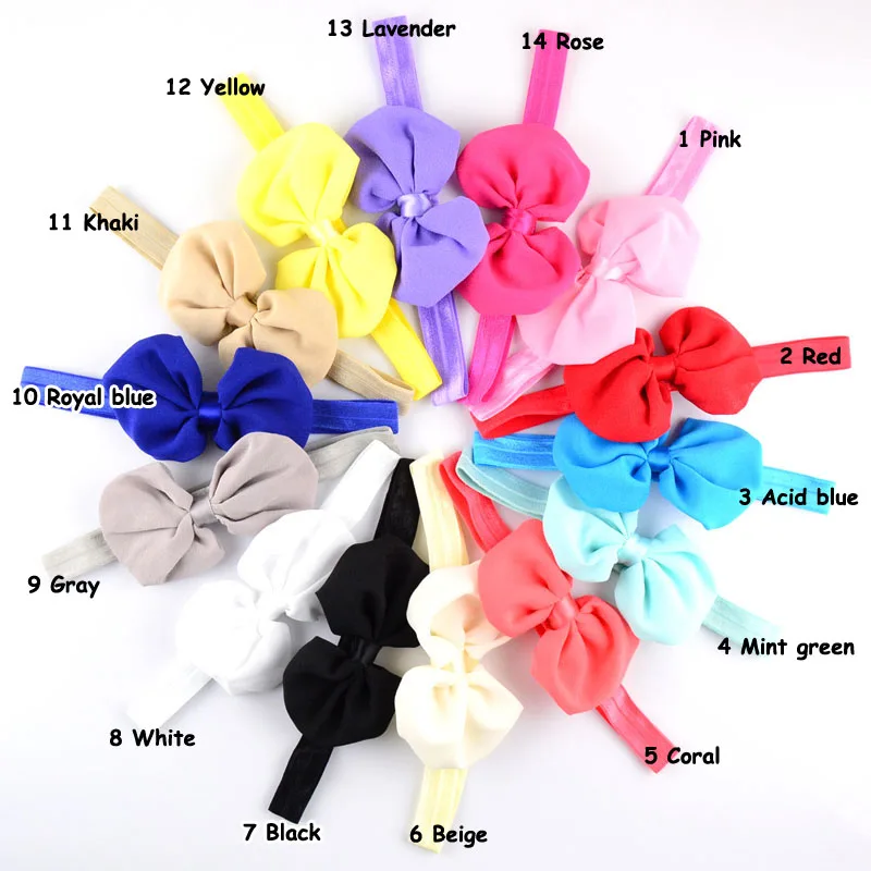 Тест-заказ 15 шт./лот для новорожденных сделай сам 4 дюйма шифоновая повязка на