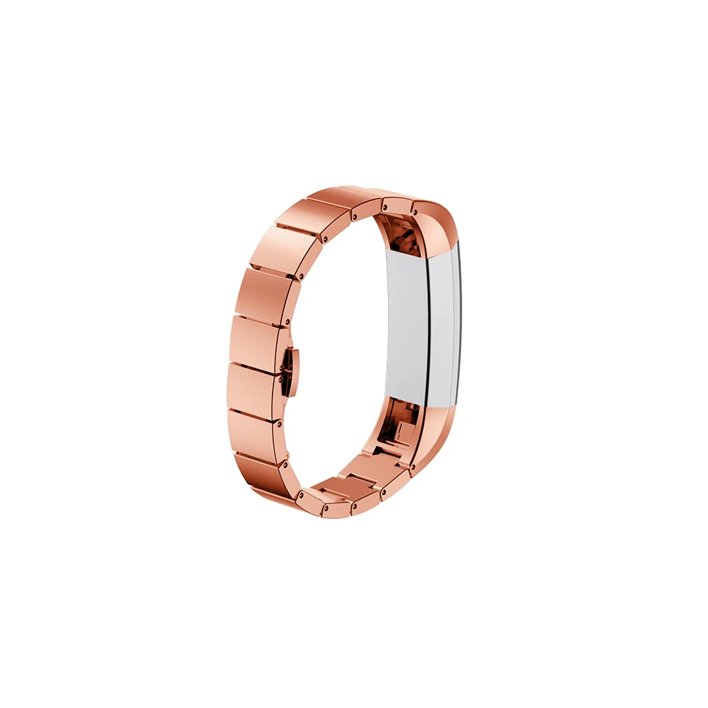 Rose gold Ремешок для часов из нержавеющей стали для Fitbit Alta/Alta HR браслет с застежкой-бабочкой сменный ремешок для наручных часов высокого качества - Цвет ремешка: Rose gold