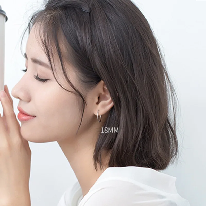 Женские серьги кольца из серебра 925 пробы с вечерние метрическим