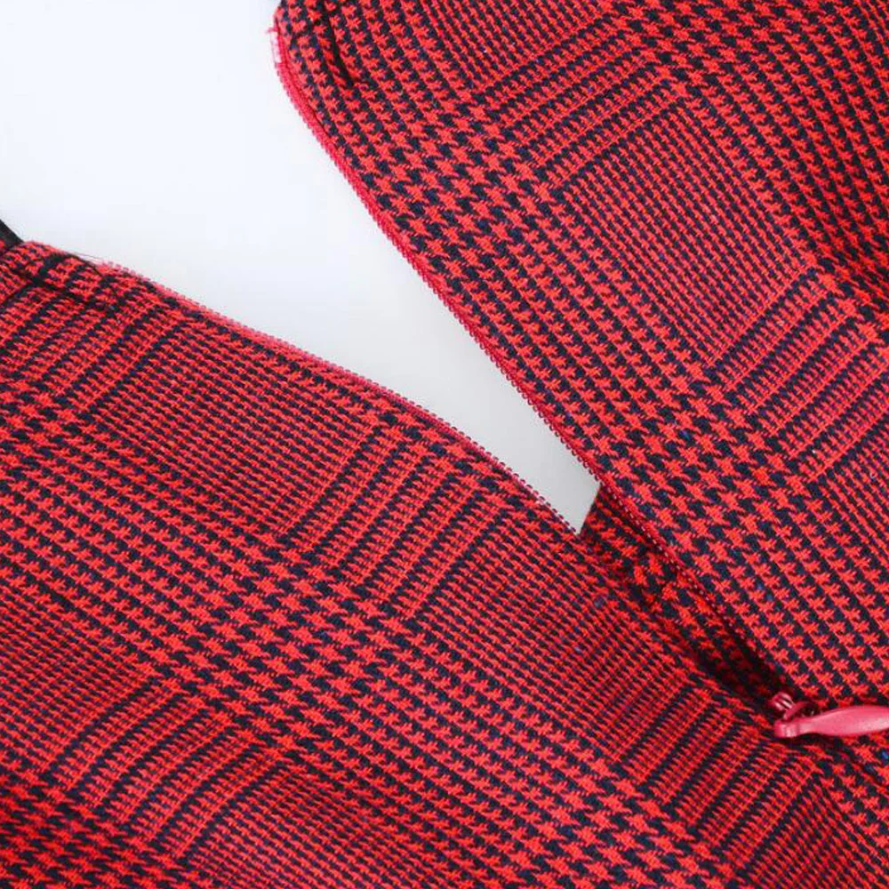 Платье большого размера красное женское платье в ретро стиле с коротким рукавом